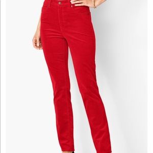 Talbots High-Rise Straight-Leg Cords 8 Classic Red